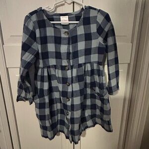 Hanna Andersson Blue Plaid Kids Casual Dress